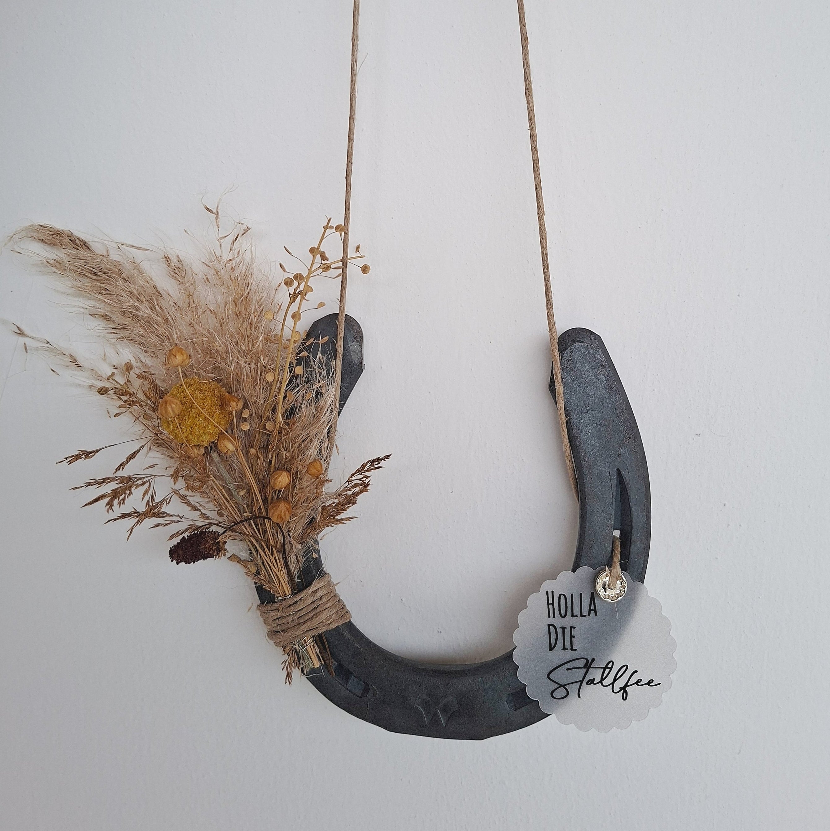 Hufeisen mit Trockenblumen "Holla die Stallfee"