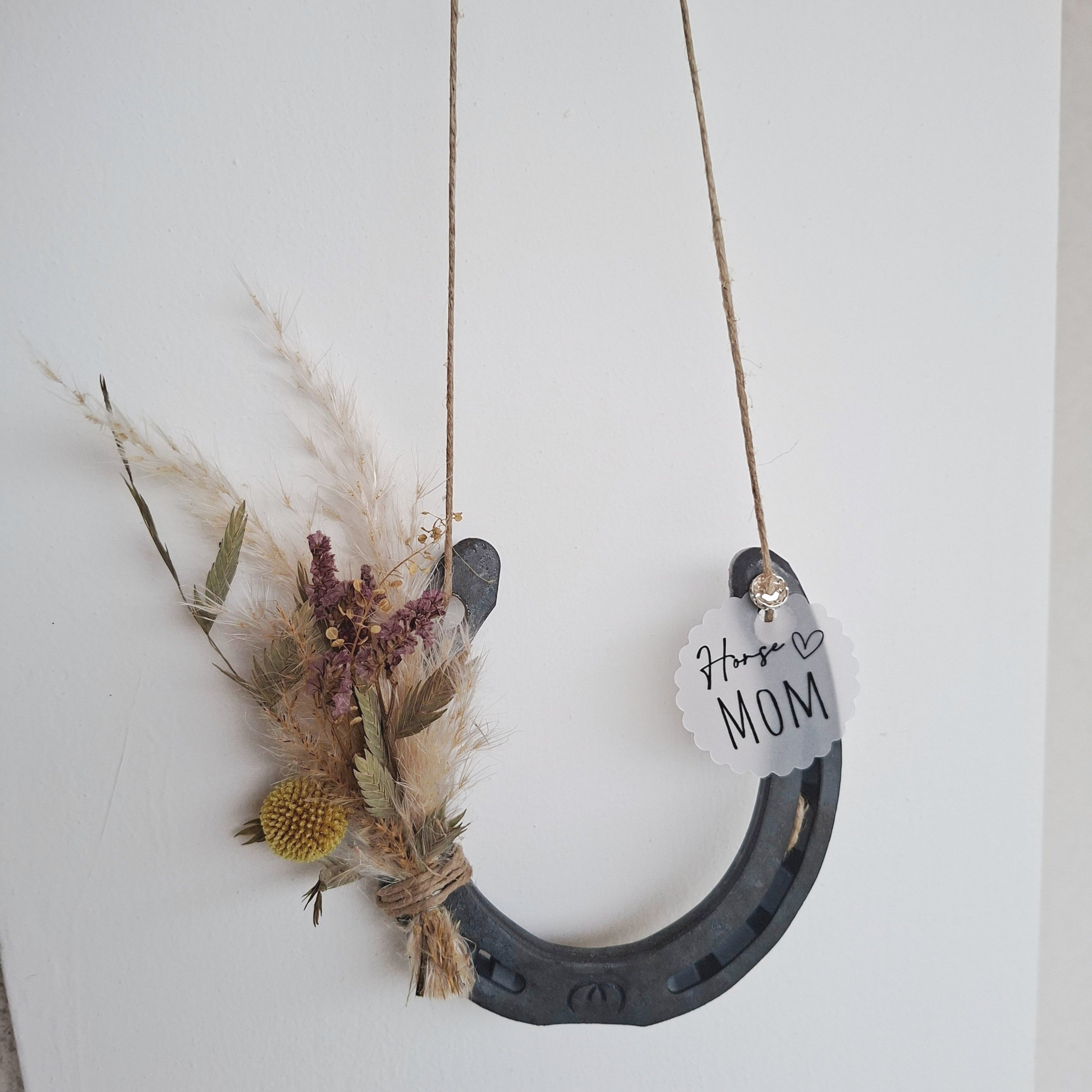 Hufeisen mit Trockenblumen "Horsemom"