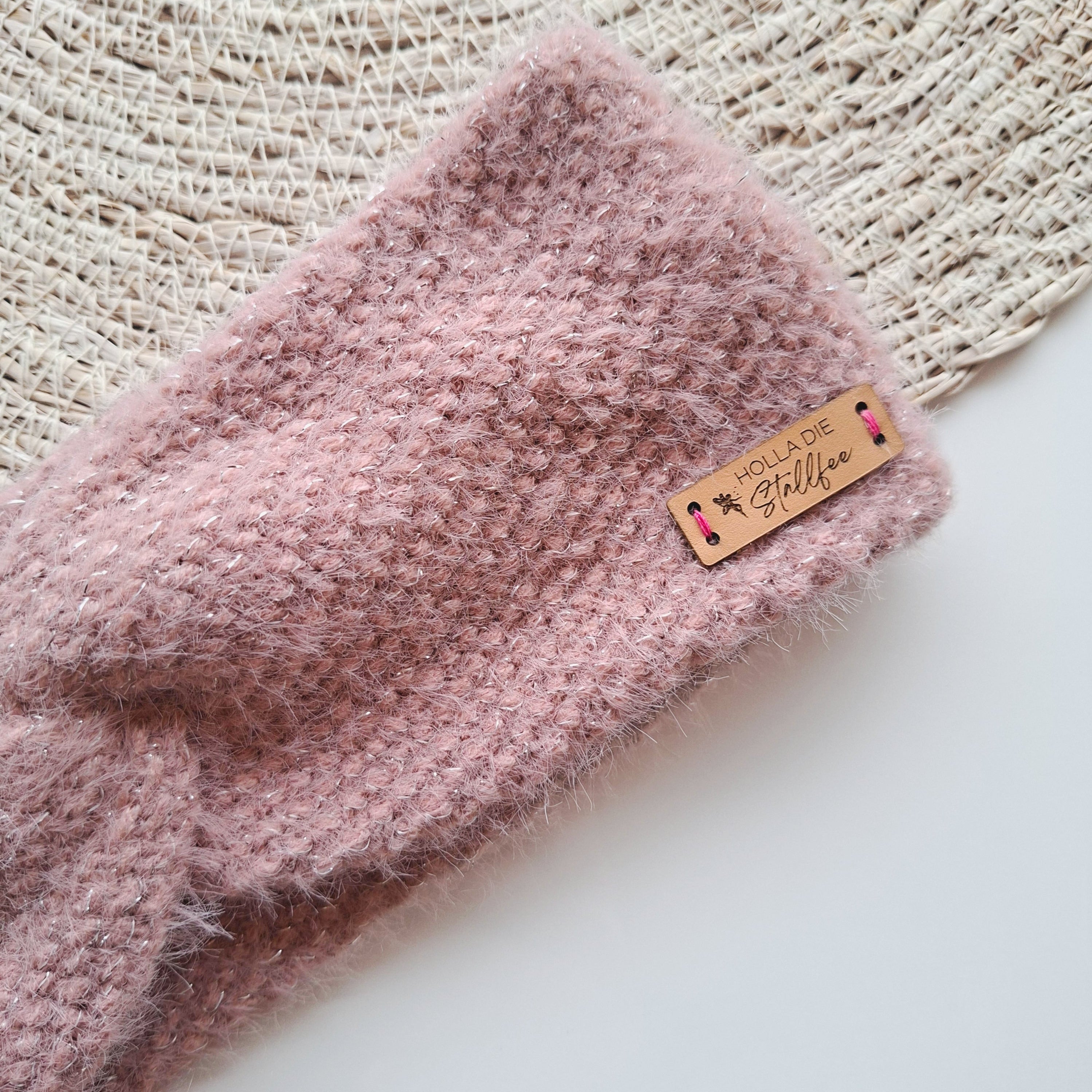 Stirnband-Glitzer mit Lederetikett