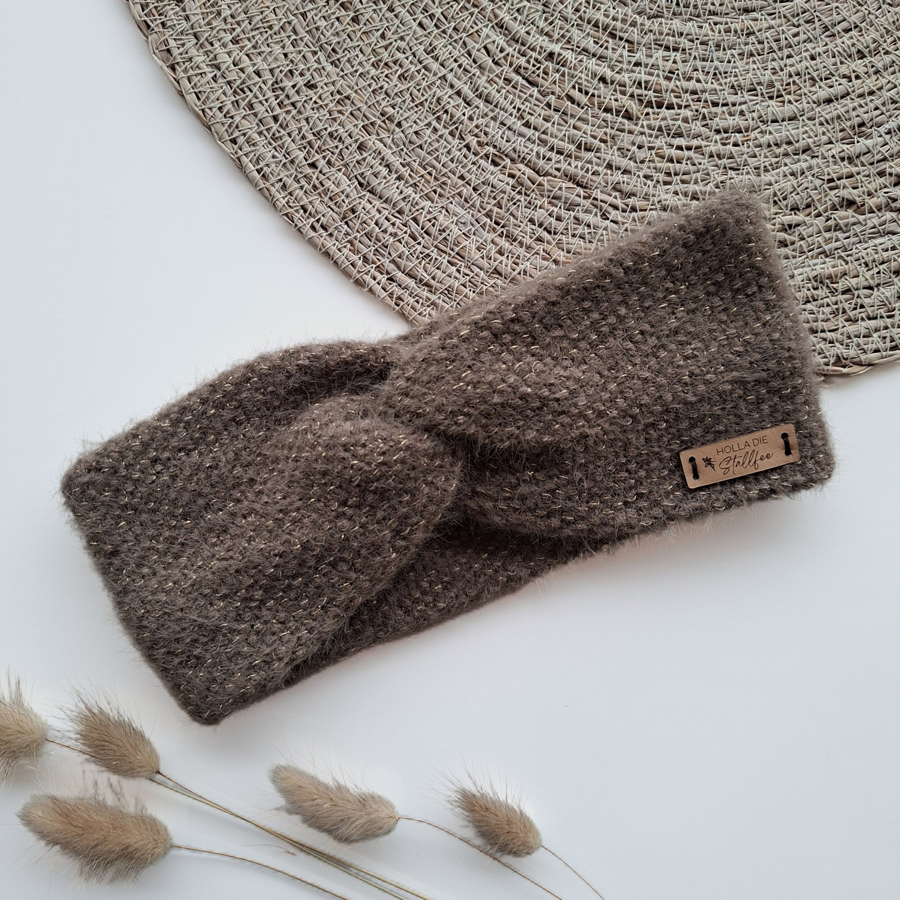 Stirnband-Glitzer mit Lederetikett