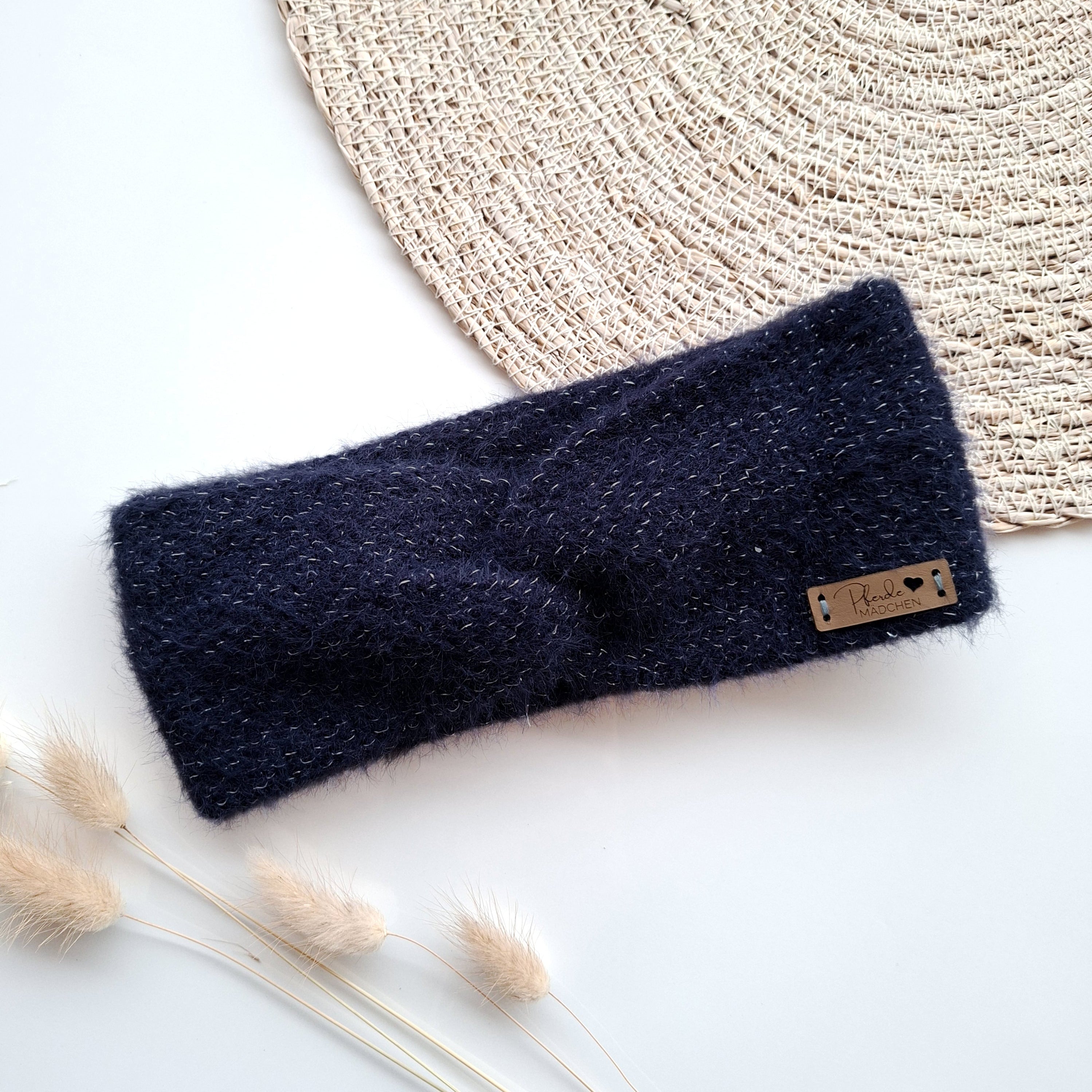 Stirnband-Glitzer mit Lederetikett