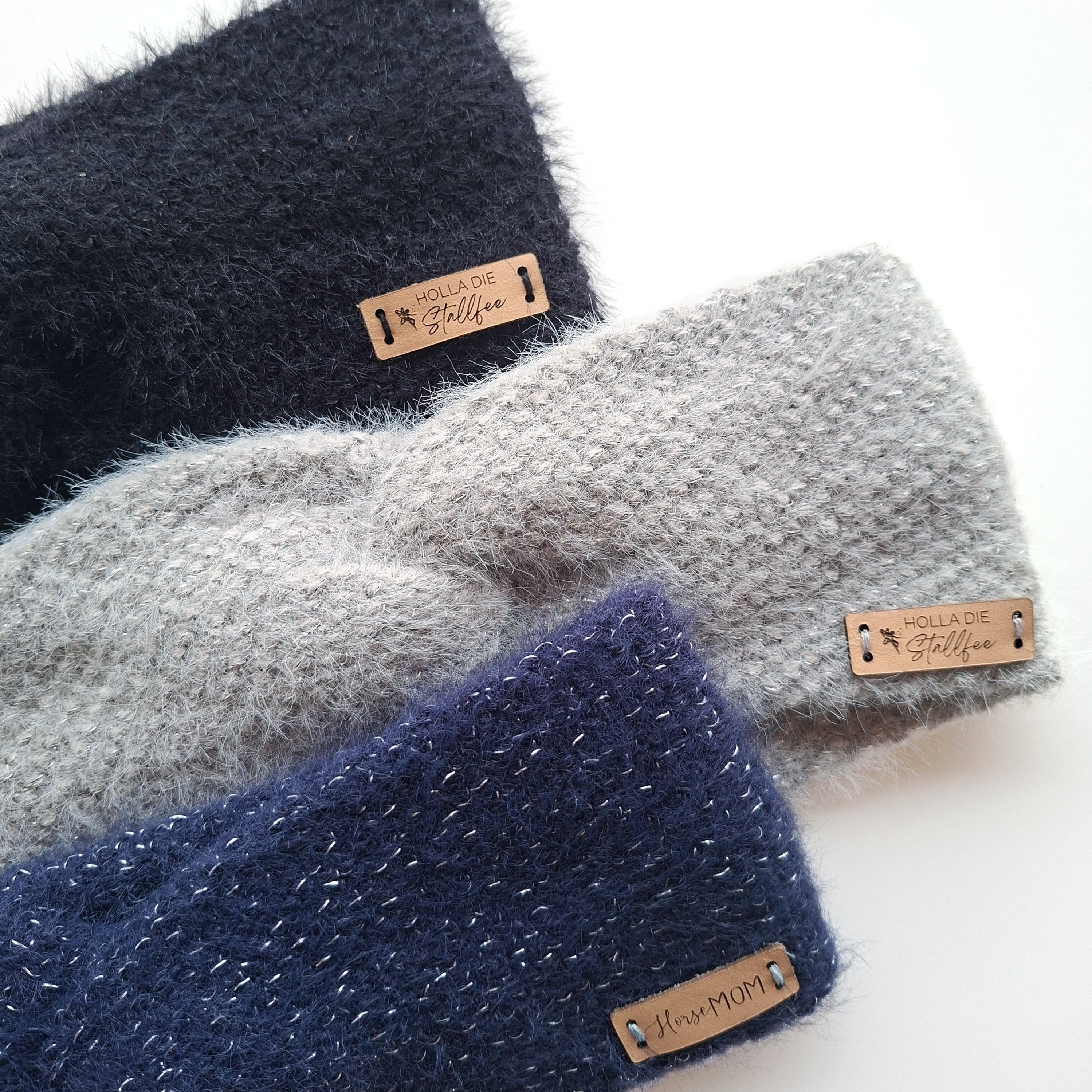 Stirnband-Glitzer mit Lederetikett