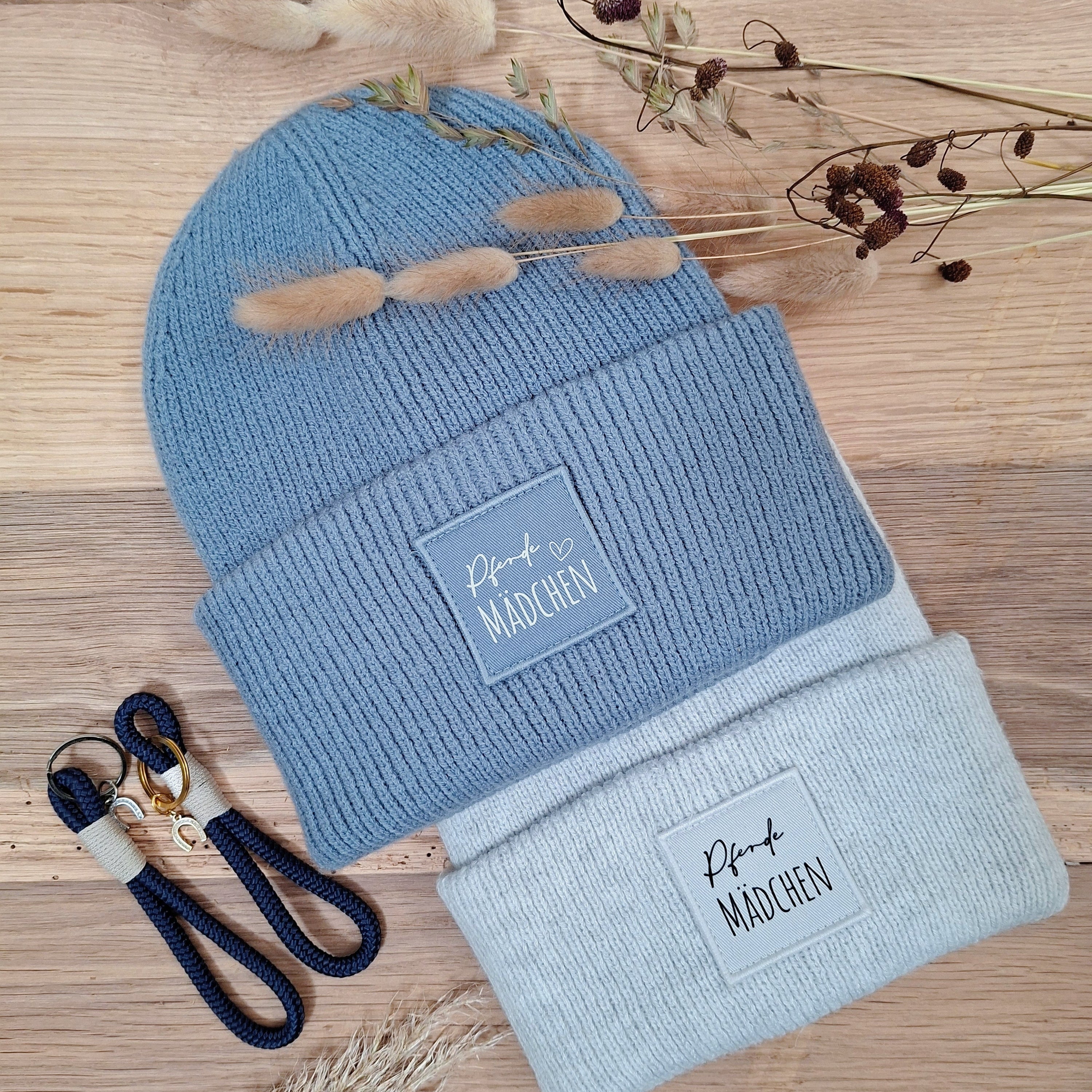 Gerippte Mütze mit Wunschtext