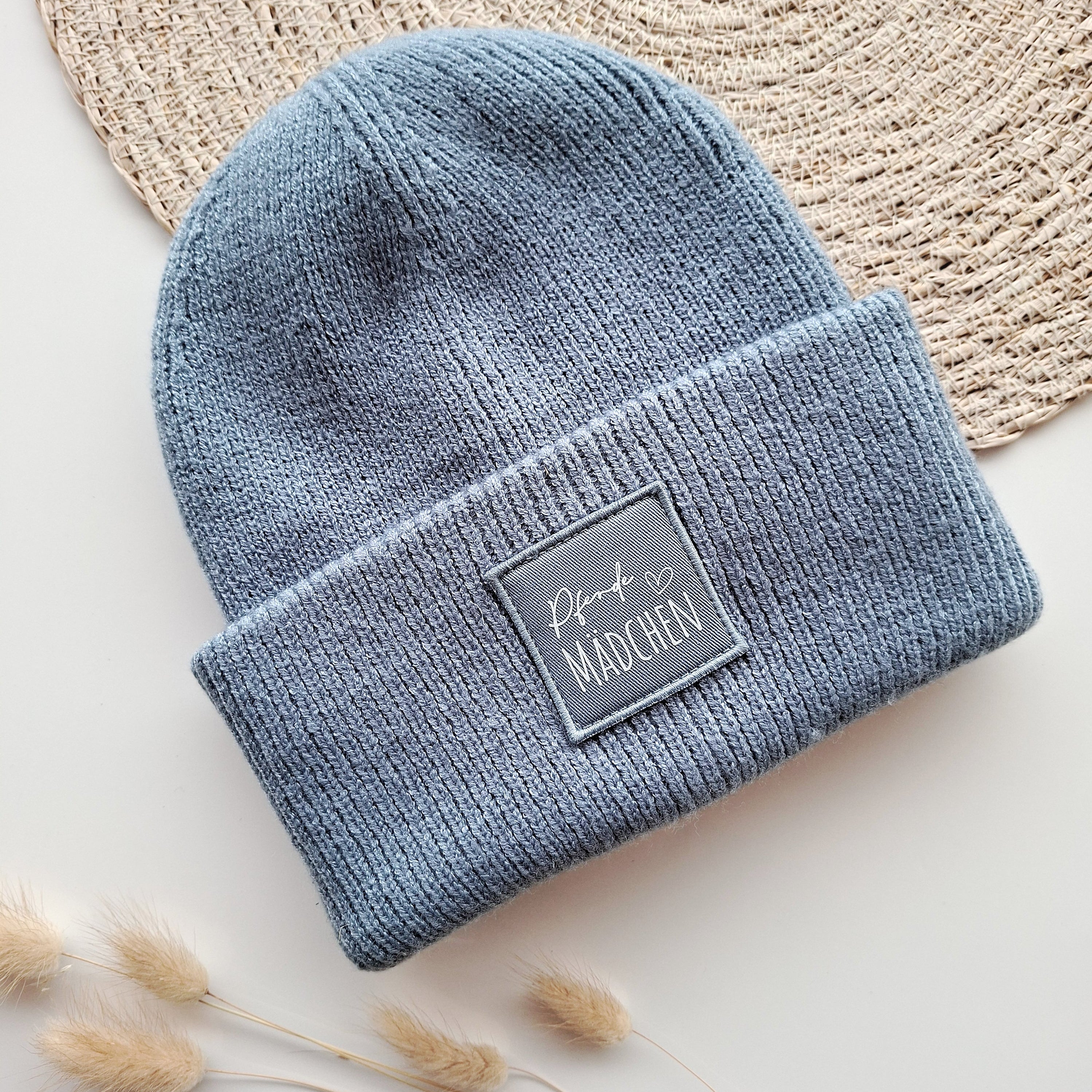 Gerippte Mütze mit Wunschtext