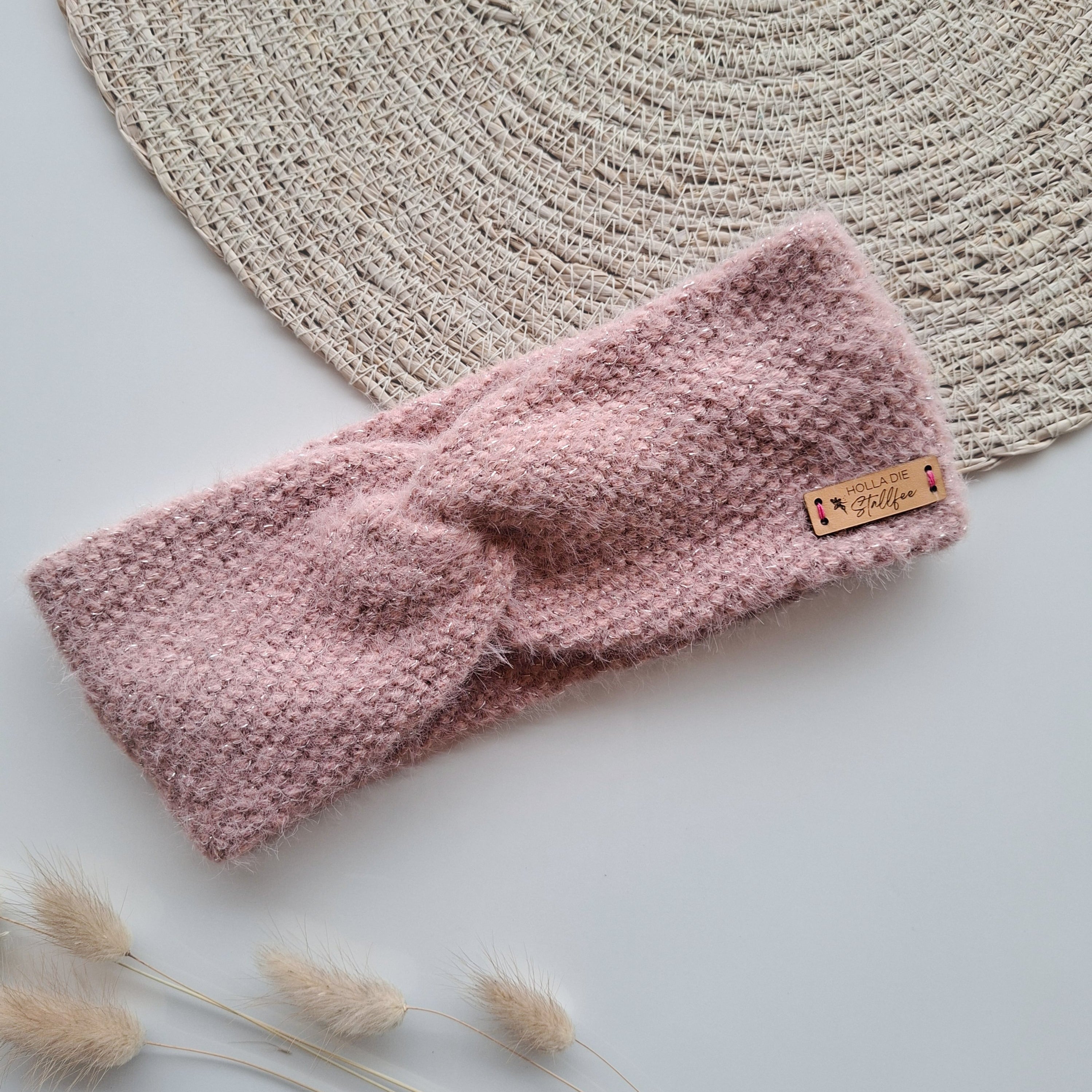 Stirnband-Glitzer mit Lederetikett