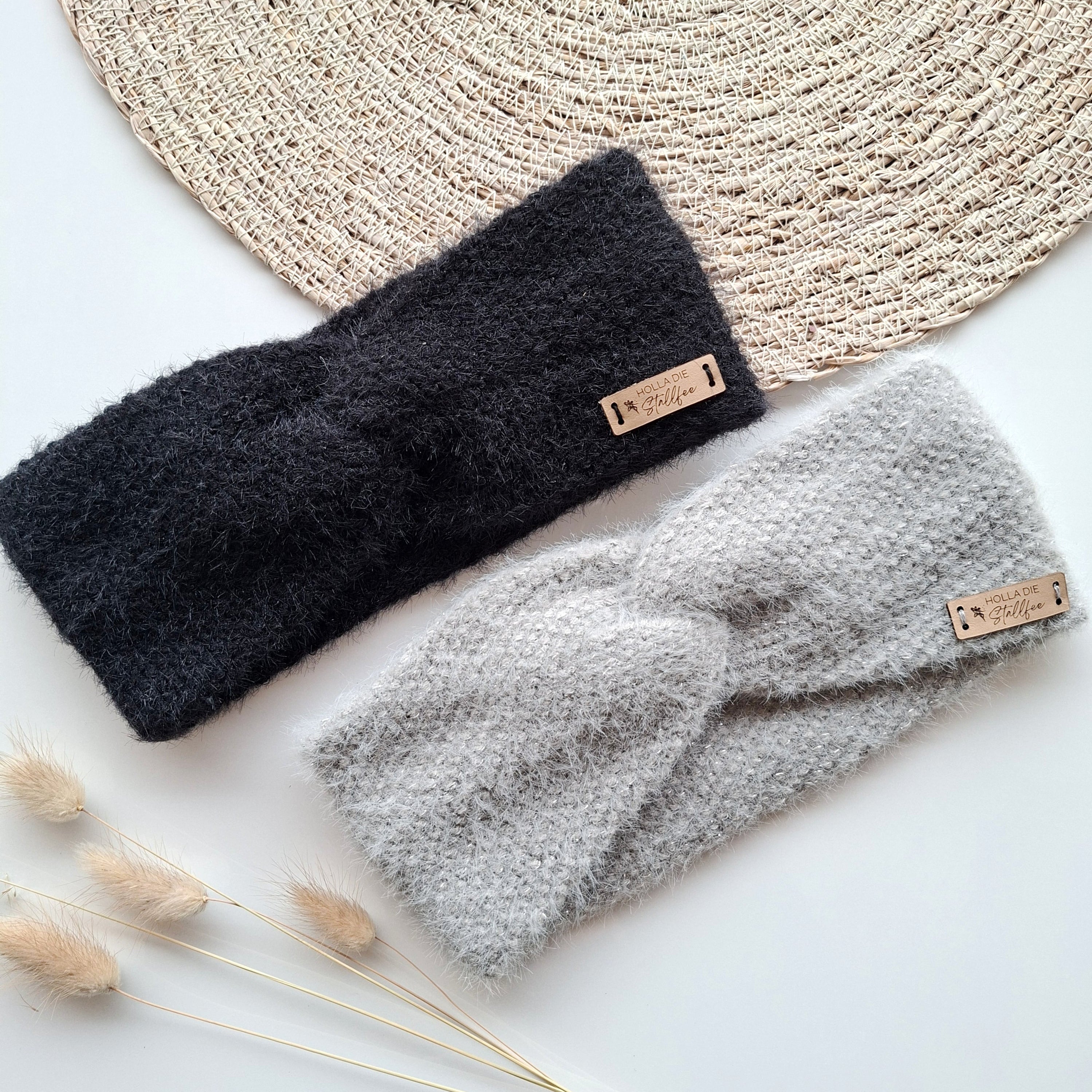 Stirnband-Glitzer mit Lederetikett