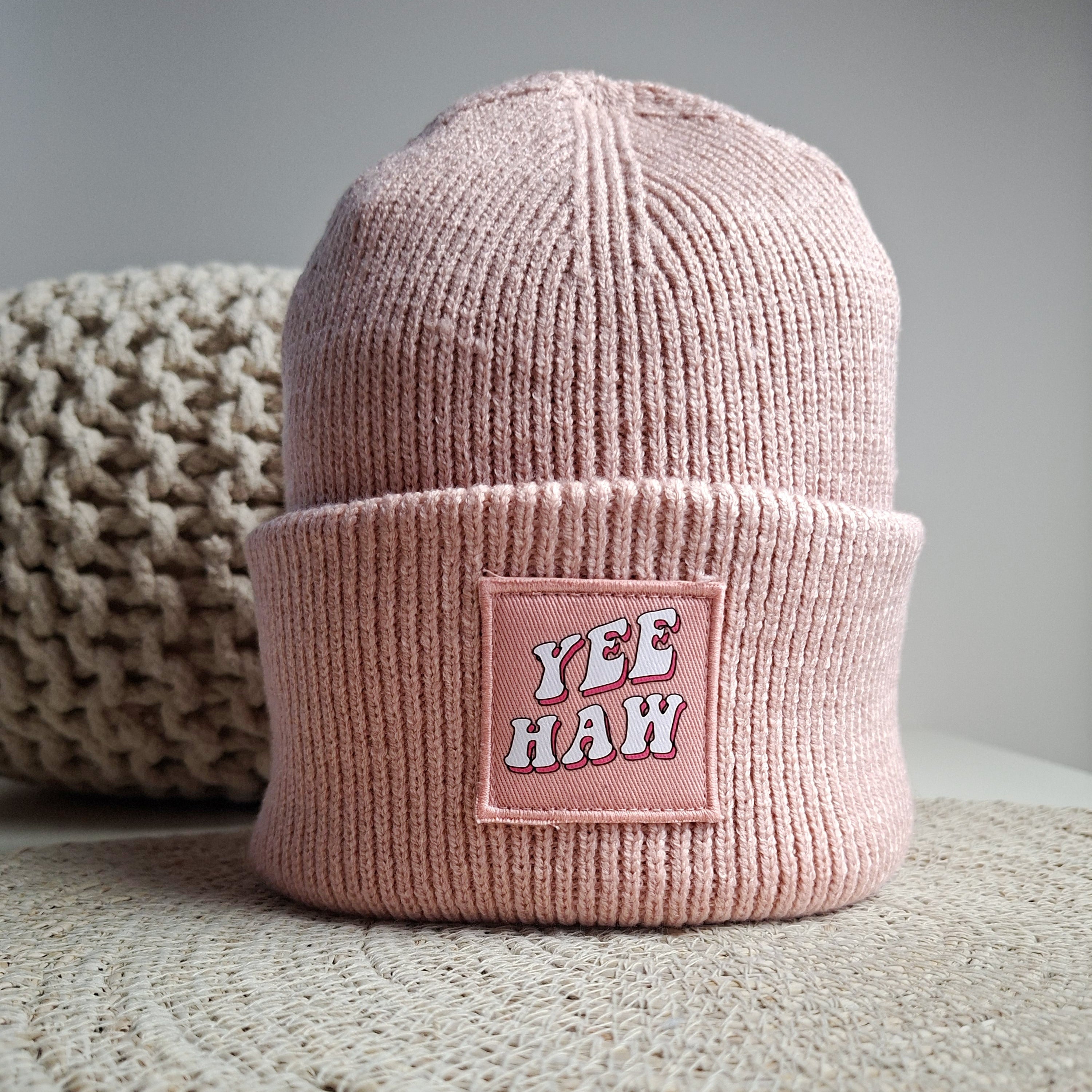 Gerippte Mütze mit Wunschtext